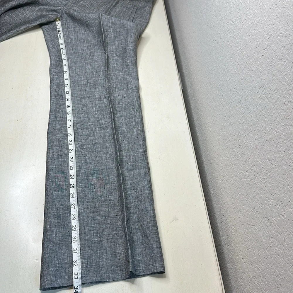 Banana Republic 100% Linen Dark Marled Grey The Martin Fit Trouser Pants Size 14